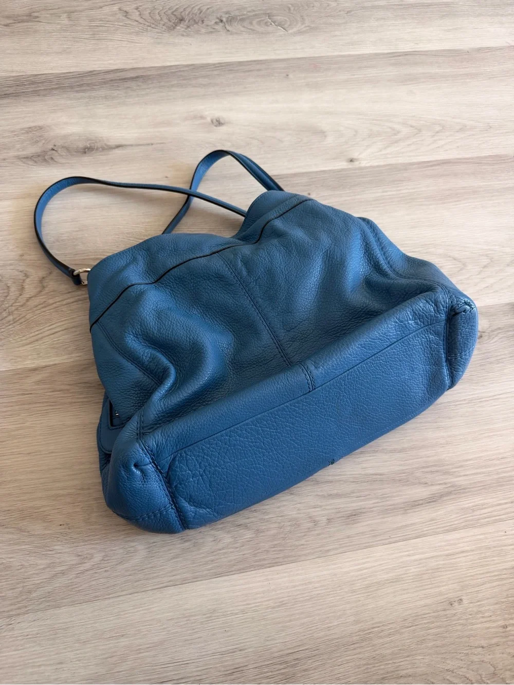 Coach Blue Pebbled Leather Shoulder Bag